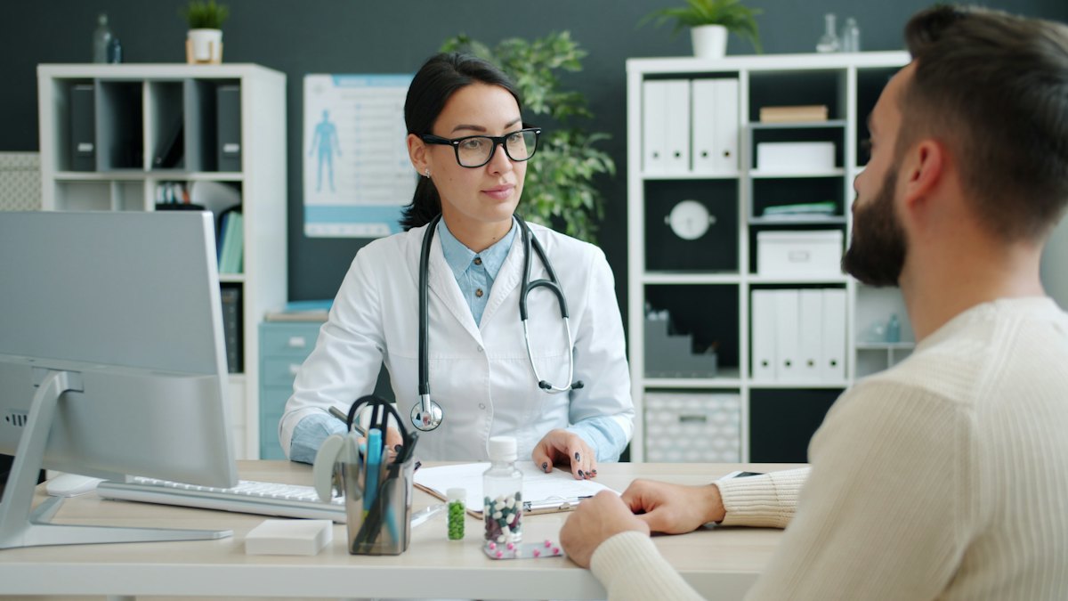 Doctor consulting with a patient in a clinic